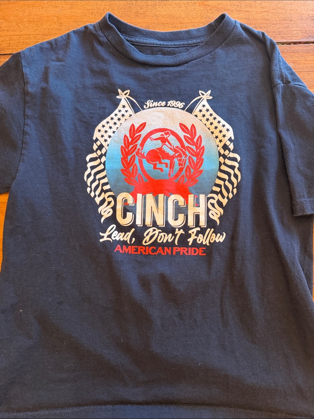 Cinch Navy Tee with Red, White and Blue American Pride Graphic